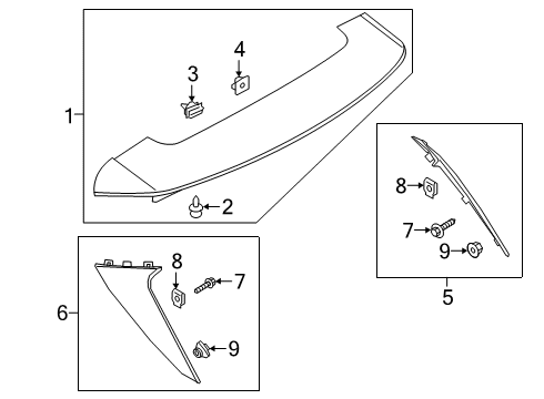PJ6Z-7844210-BAPTM Ford Kit - Rear Spoiler