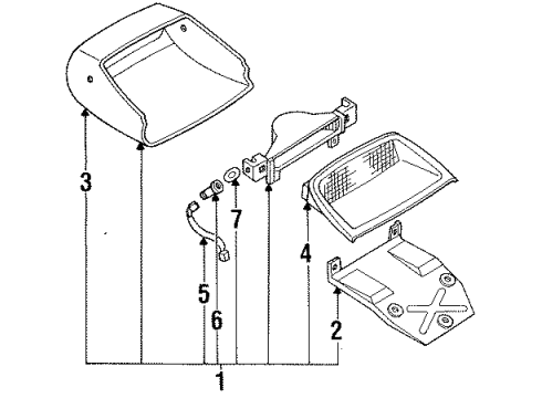 Ford F2CZ13A613A High Mount Lamp, Rear F2CZ13A613A Ford High Mount Lamp, Rear