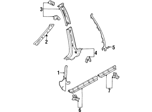 F7CZ-5424357-AAC Ford Center Pillar Trim, Inner Driver Side