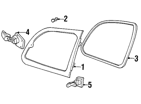 XF2Z-1629726-AB Ford Side Glass, Passenger Side