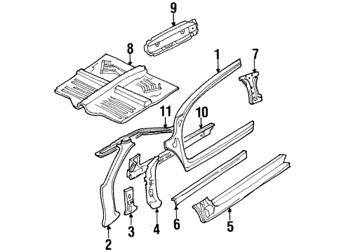 Ford F8CZ-6302500-AA Hinge Pillar, Front Passenger Side F8CZ-6302500-AA Ford Hinge Pillar, Front Passenger Side