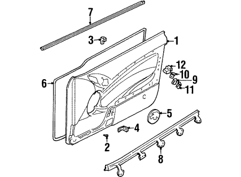 Ford F8RZ6323942LBB Door Trim Panel, Passenger Side F8RZ6323942LBB Ford Door Trim Panel, Passenger Side