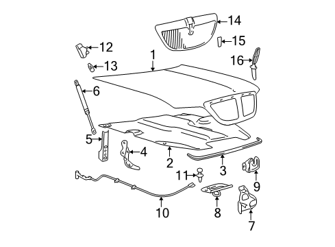 -W707787-S439 Ford Hood Ornament Nut