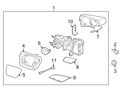 ML3Z-17682-TB Ford Mirror Assembly - Rear View Outer