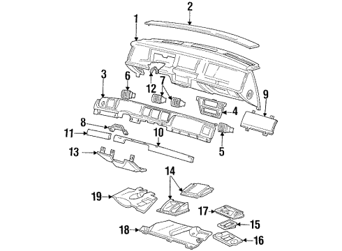 F2AZ19893Q Ford Vent Grille, Driver Side