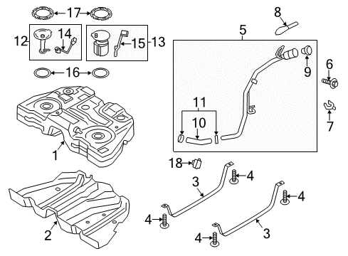 FP5Z-9H307-B Ford Fuel Pump, Driver Side