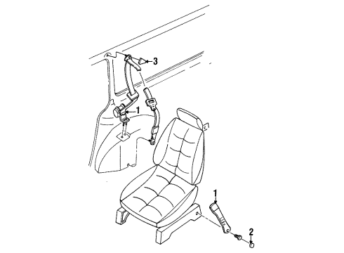F3XY-12611B68-DD Ford Lap & Shoulder Belt, Passenger Side