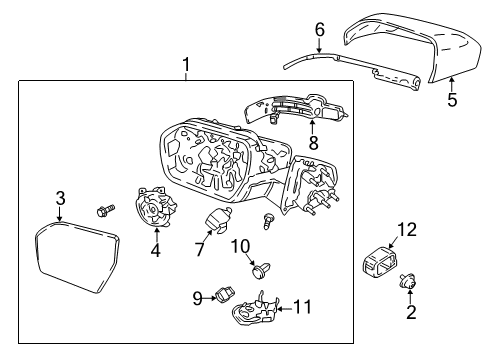LL1Z-17683-AA Ford Mirror, Front Driver Side