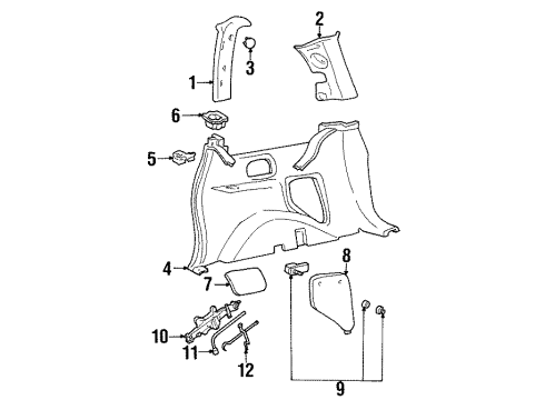 YF2Z1631012AAB Ford Lower Trim Panel, Passenger Side