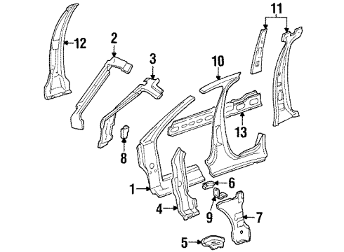 F6DZ-5402501-BA Ford Hinge Pillar, Front Driver Side