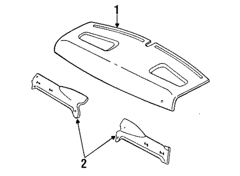 Ford F8RZ5445519AAB Package Tray Trim Extension, Driver Side F8RZ5445519AAB Ford Package Tray Trim Extension, Driver Side