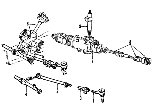 E8UZ-3A131-B Ford Outer Tie Rod, Passenger Side