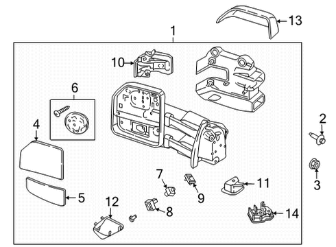ML3Z-17683-AP Ford Mirror Assembly - Rear View Outer