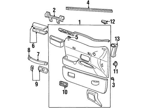 Ford F7VZ5423942AAH Door Trim Panel, Passenger Side F7VZ5423942AAH Ford Door Trim Panel, Passenger Side