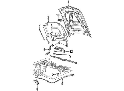 F8OZ-16796-AA Ford Hinge, Passenger Side