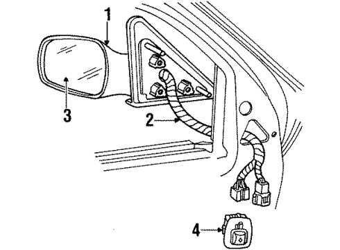 2F3Z-17K707-AA Ford Mirror Glass, Rear Outer Passenger Side