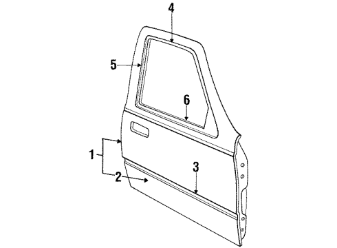 Ford F13Z6620125A Door Shell, Driver Side F13Z6620125A Ford Door Shell, Driver Side