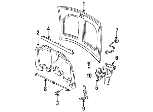 F78Z16612AE Ford Hood