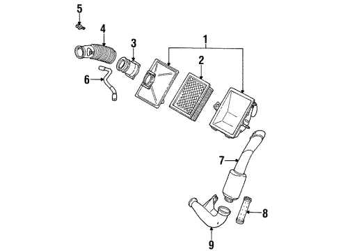 XF1Z9600AA Ford Air Cleaner Assembly
