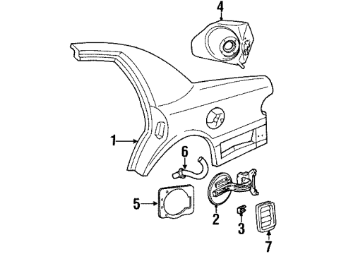 Ford 1W7Z-5427840-AA Quarter Panel, Rear Passenger Side 1W7Z-5427840-AA Ford Quarter Panel, Rear Passenger Side