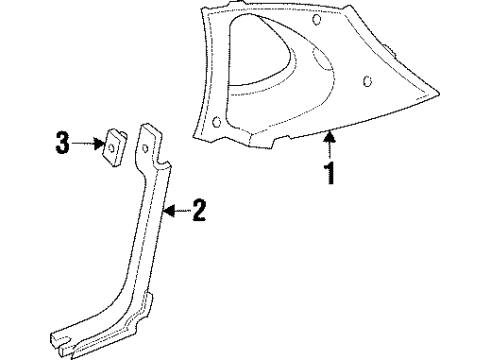 F6DZ5431012AGC Ford Lower Quarter Trim, Passenger Side