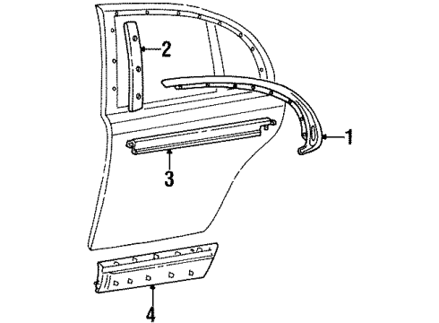 Ford XF3Z-5425555-AA Belt Weatherstrip, Driver Side XF3Z-5425555-AA Ford Belt Weatherstrip, Driver Side