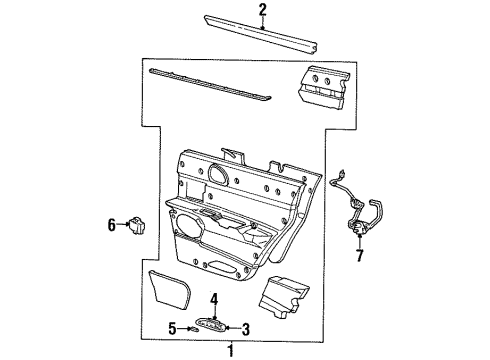 Ford F8OZ5427406AAD Rear Door Trim, Passenger Side F8OZ5427406AAD Ford Rear Door Trim, Passenger Side