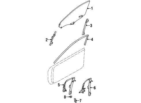 Ford F8CZ6321458AA Run Channel, Passenger Side F8CZ6321458AA Ford Run Channel, Passenger Side