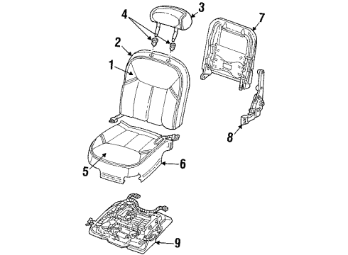 Ford XW1Z5463100AA Seat Frame, Front Passenger Side XW1Z5463100AA Ford Seat Frame, Front Passenger Side