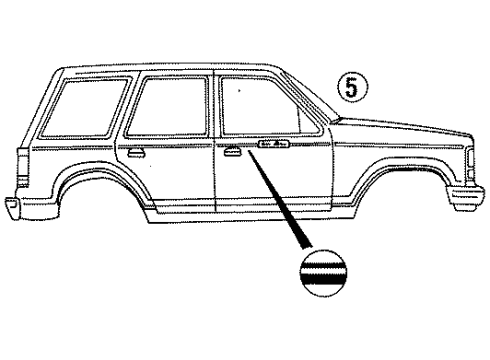 F4TZ7820000AN Ford Stripe Tape, Passenger Side