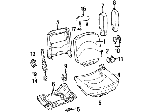 Ford YW7Z5463100CA Seat Frame, Front Passenger Side YW7Z5463100CA Ford Seat Frame, Front Passenger Side