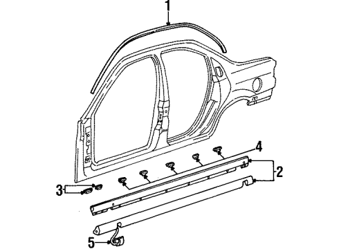YS2Z5410176BBPTM Ford Rocker Molding, Passenger Side