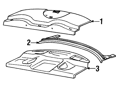 Ford YF3Z5446668AAB Package Tray Trim, Rear YF3Z5446668AAB Ford Package Tray Trim, Rear