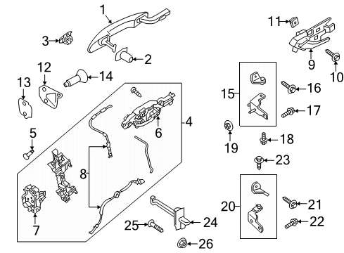 Ford PJ7Z-7822405-BBPTM Handle Assembly - Door Outer PJ7Z-7822405-BBPTM Ford Handle Assembly - Door Outer