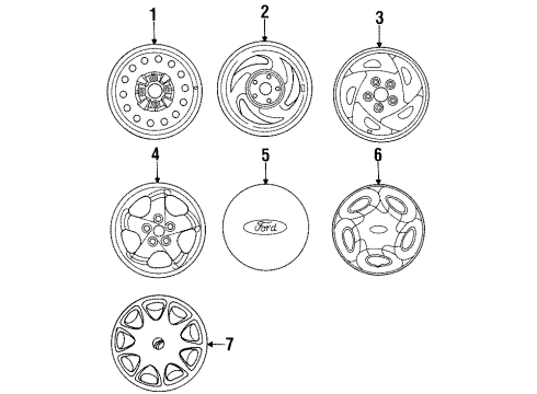 Ford F52Z1130A Wheel Cover, Driver Side F52Z1130A Ford Wheel Cover, Driver Side