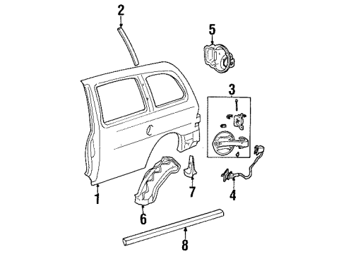 XF2Z-16243A77-BAA Ford Black Out Tape, Driver Side