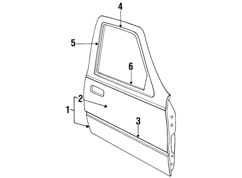 E93Z5420878AA Ford Side Molding, Passenger Side