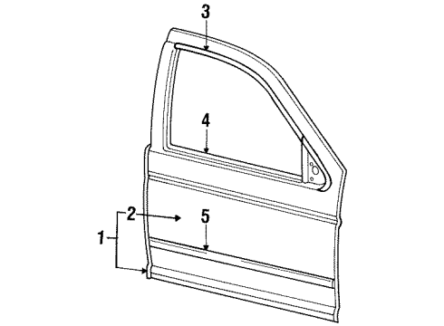 F5DZ5420879PTME Ford Body Side Molding, Driver Side