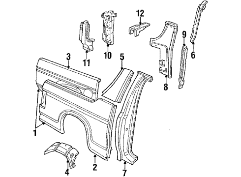 Ford F2TZ98281A07A Lock Pillar, Inner Driver Side F2TZ98281A07A Ford Lock Pillar, Inner Driver Side