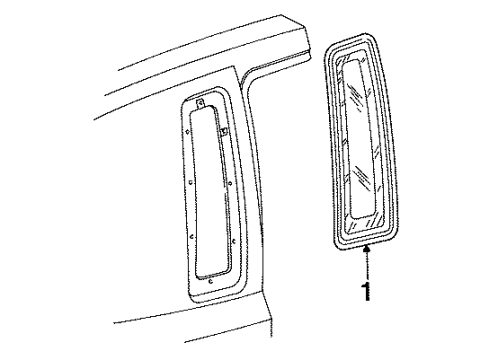 Ford F4VY-5429710-A Glass, Passenger Side F4VY-5429710-A Ford Glass, Passenger Side