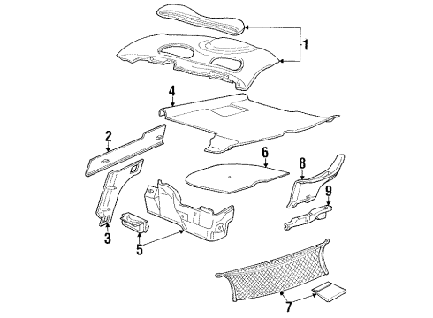 Ford F6DZ5446668CAP Package Tray F6DZ5446668CAP Ford Package Tray