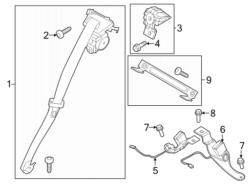 Ford PR3Z-63611B69-LC Seat Belt Assembly PR3Z-63611B69-LC Ford Seat Belt Assembly