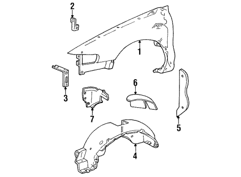 F5OY16A023A Ford Fender Brace, Front Passenger Side