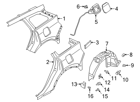 Ford PJ7Z-7827936-A Housing - Fuel Tank Filler Pipe PJ7Z-7827936-A Ford Housing - Fuel Tank Filler Pipe