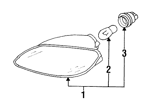 Ford 3S4Z-13368-AA Turn Signal Lamp, Passenger Side 3S4Z-13368-AA Ford Turn Signal Lamp, Passenger Side