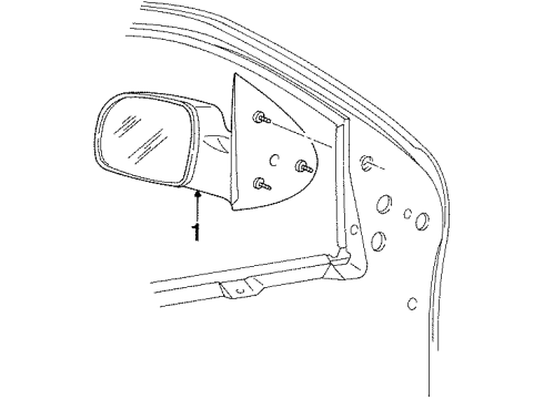 YF2Z-17682-BA Ford Mirror Assembly, Rear Passenger Side