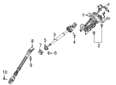 P1MZ-3C529-C Ford Column Assembly - Steering