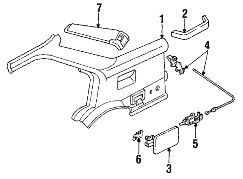 Ford F1KY54280A32A Pillar Molding Retainer F1KY54280A32A Ford Pillar Molding Retainer