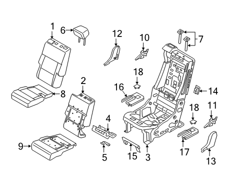 Ford LB5Z-78611A08-DK Head Rest Assembly LB5Z-78611A08-DK Ford Head Rest Assembly