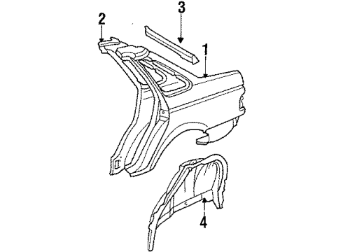Ford E64Y5427840A Quarter Panel, Passenger Side E64Y5427840A Ford Quarter Panel, Passenger Side